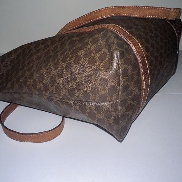 Authentic Celine Macadam Monogram Canvas Tote Bag with Leather Straps shoulder - Picture 7 of 16